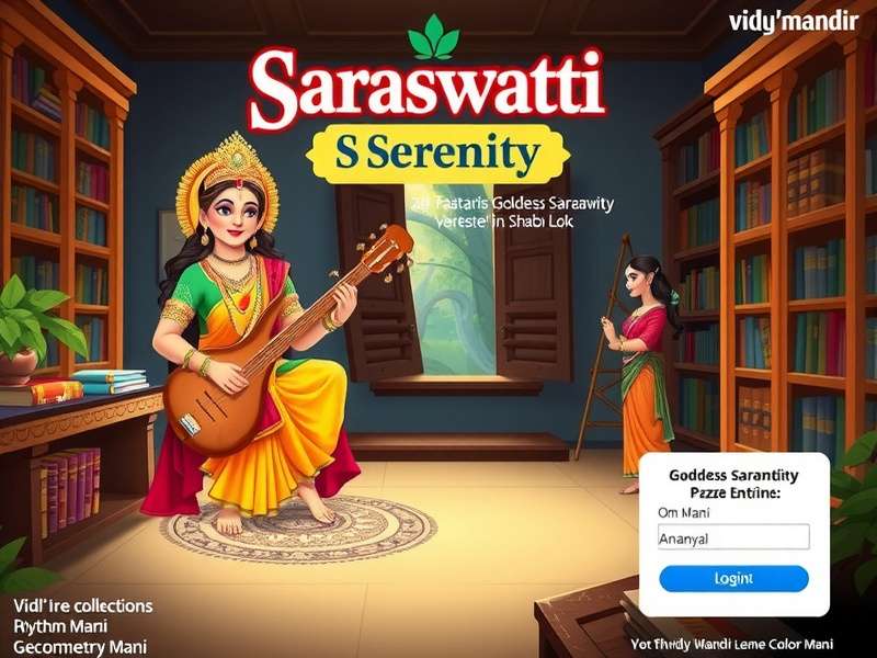 Saraswati S Serenity gameplay showing a player solving a Sanskrit verse puzzle in Shabd Lok